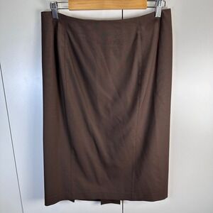 Laundry Womens 10 Chocolate Brown Wool Pencil‎ Skirt Academia Preppy Old Money